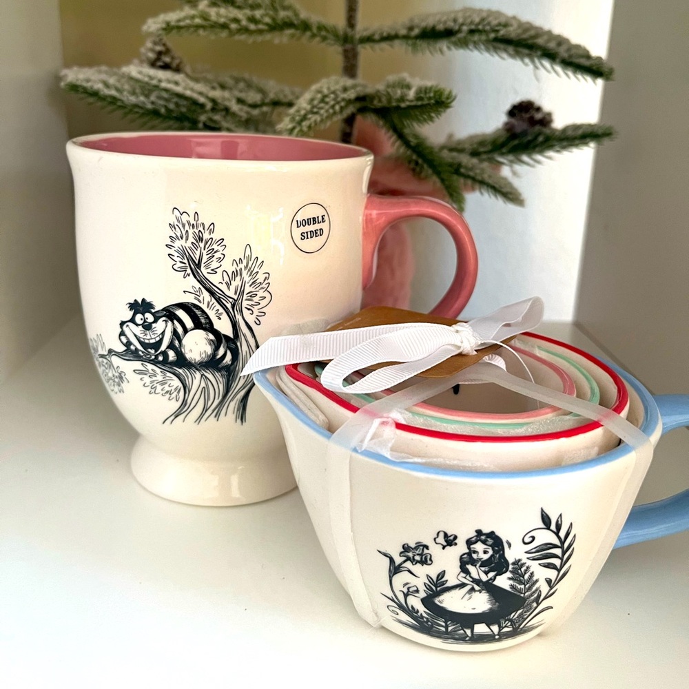 Rae Dunn Pink and Cream Mugs Set